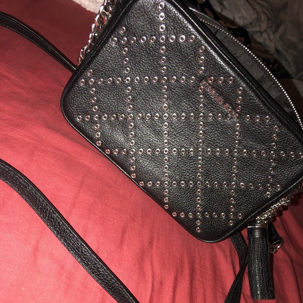 MK Ginny Micro Grommet Damson Leather Camera bag
